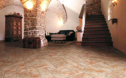 Paving ceramic floor tiles basic process